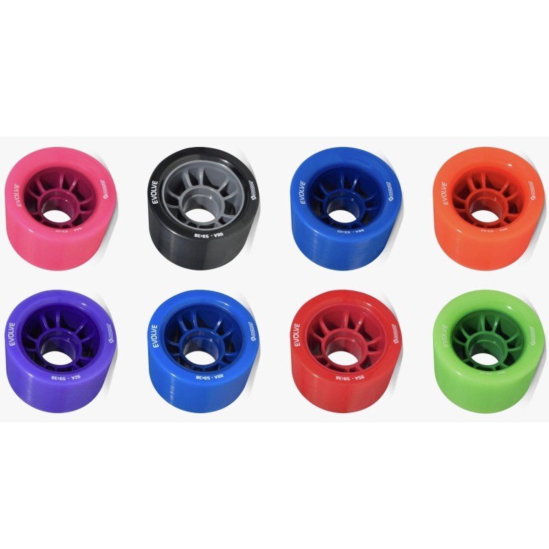 BONT EVOLVE ROLLER SKATE AND ROLLER DERBY WHEELS (4 PACK)