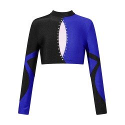 HEGHERFEL - TOP DE LYCRA CON MANGA LARGA Y CUELLO ALTO PARA PATINAJE