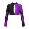 HEGHERFEL - TOP DE LYCRA MANGAS LONGAS E DECOTE ALTO PARA PATINAGEM