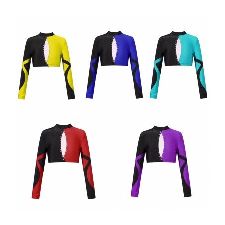 HEGHERFEL - LYCRA TOP WITH LONG SLEEVES AND HIGH NECK FOR SKATING