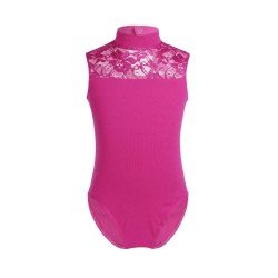 HEGHERFEL - SLEEVELESS LYCRA LEOTARD WITH TULLE