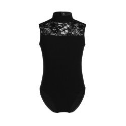 HEGHERFEL - SLEEVELESS LYCRA LEOTARD WITH TULLE