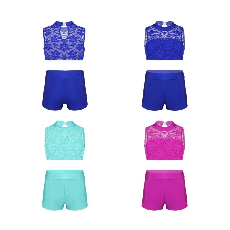 HEGHERFEL - TOP SENZA MANICHE CON SHORTS IN TULLE E LYCRA