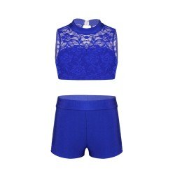 HEGHERFEL - SLEEVELESS TOP WITH TULLE AND LYCRA SHORTS