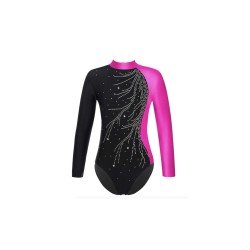 HEGHERFEL - MAGLIA MANICA LUNGA BICOLORE+STRASS