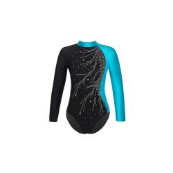 HEGHERFEL - MAGLIA MANICA LUNGA BICOLORE+STRASS