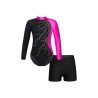 HEGHERFEL - BODY/MAILLOT CON MANICHE + STRASS E SHORTS